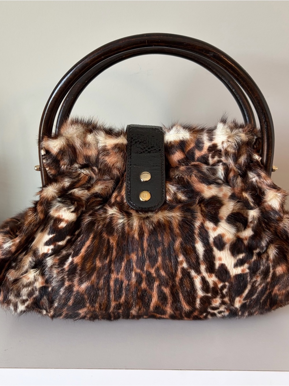 Kate Spade *RARE* Maya Y2K Faux Fur Leopard Print Handbag - Picture 2 of 10